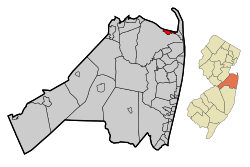 Monmouth County New Jersey Incorporated and Unincorporated areas Atlantic Highlands Highlighted